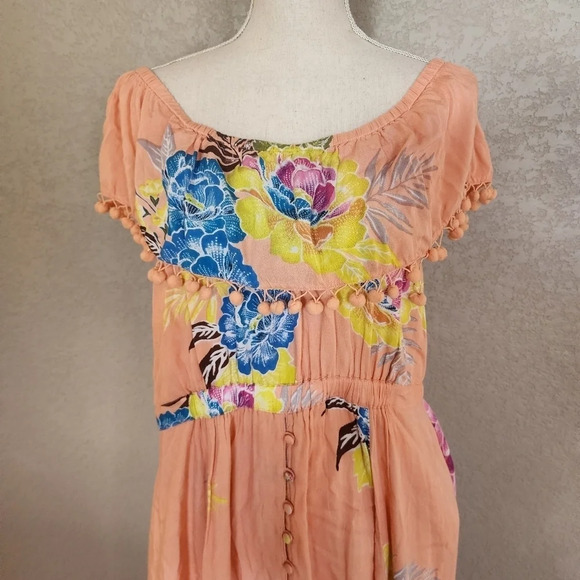 Farm Rio pom of the should midi dress size Large petite - Picture 5 of 10